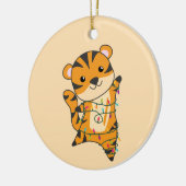 Tiger Weihnachtsschnee Wintertiere Tiger Keramik Keramik Ornament (Links)