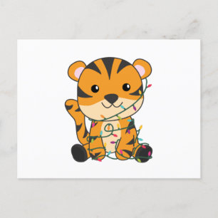 Tiger Weihnachtsschnee Wintertiere Tiger Postkarte