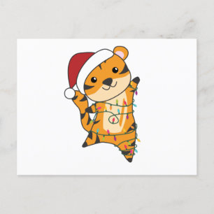 Tiger Weihnachtsschnee Wintertiere Tiger Postkarte
