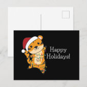Tiger Weihnachtsschnee Wintertiere Tiger Postkarte (Vorne/Hinten)
