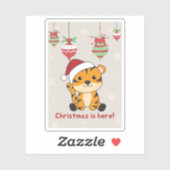 Tiger Weihnachtsschnee Wintertiere Tiger Sticker (Blatt)