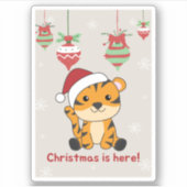 Tiger Weihnachtsschnee Wintertiere Tiger Sticker (Vorderseite)