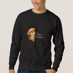 Tiger Weihnachtsschnee Wintertiere Tiger Sweatshirt