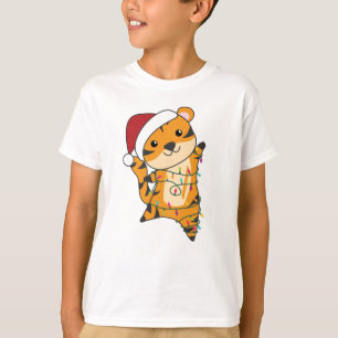 Tiger Weihnachtsschnee Wintertiere Tiger T-Shirt