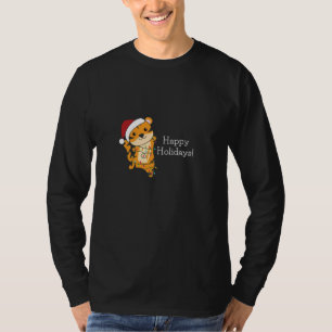 Tiger Weihnachtsschnee Wintertiere Tiger T-Shirt