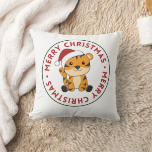 Tiger Weihnachtsschnee Wintertiere Tiger Throw Pi Kissen