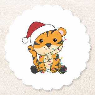 Tiger Weihnachtsschnee Wintertiere Tiger Untersetzer
