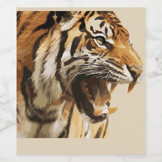 Tiger Weinetikett (Einzelnes Label)