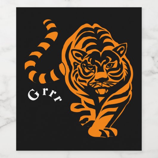 Tiger Weinetikett (Einzelnes Label)
