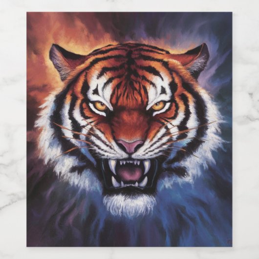 Tiger Weinetikett (Einzelnes Label)