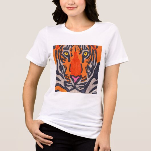 Tiger (weiß) - Damentriblend-Shirt Tri-Blend Shirt (Vorderseite)