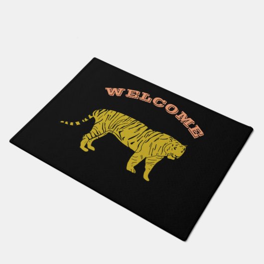 Tiger Welcome Custom Fußmatte (Schrägansicht)