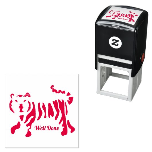 Tiger Well Done Lehrer Briefmarke Permastempel (Beispiel)