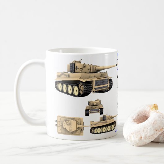 Tiger, Weltkrieg 2 schwere Waffe Kaffeetasse (Mit Donut)
