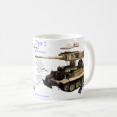 Tiger, Weltkrieg 2 schwere Waffe Kaffeetasse (VorderseiteRechts)