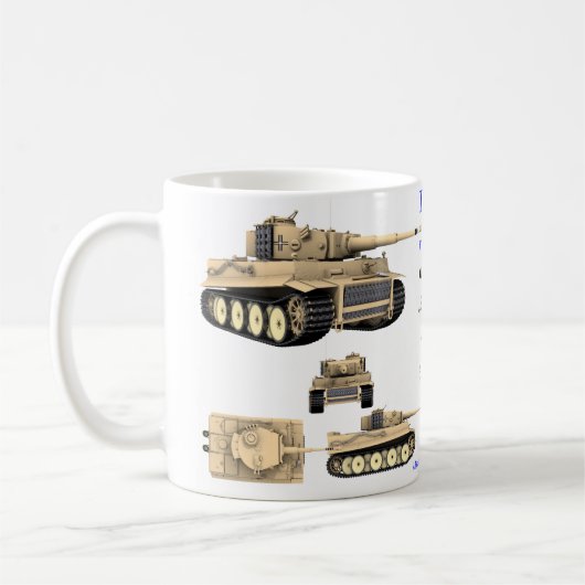 Tiger, Weltkrieg 2 schwere Waffe Kaffeetasse (Links)