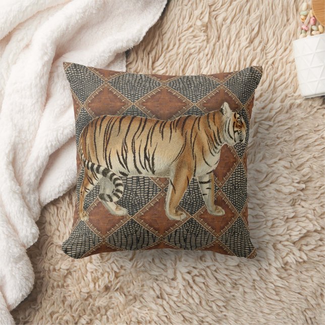 Tiger Wild African Rustic Modern Vintag Kissen (Decke)