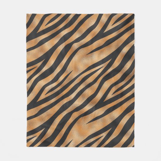 Tiger Wild Animal Muster Fleecedecke (Vorderseite)