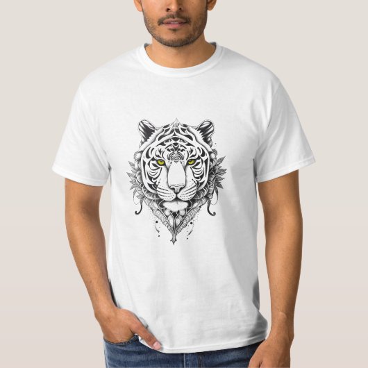 Tiger Wild Animal Nature Illustration Art T-Shirt (Vorderseite)