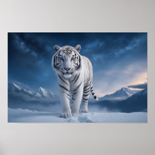 Tiger Wild Majestic Animal A Stargalaxy Night Poster