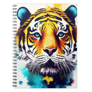 Tiger Wild Nature Animal Color Malerei Notizblock