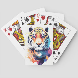 Tiger Wild Nature Animal Color Malerei Spielkarten