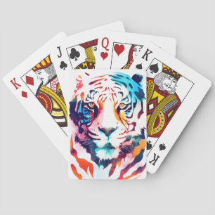 Tiger Wild Nature Animal Color Malerei Spielkarten