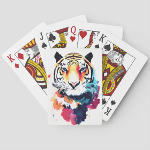 Tiger Wild Nature Animal Color Malerei Spielkarten