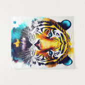 Tiger Wild Nature Animal Color Malerei Wandteppich (Vorderseite (Horizontal))