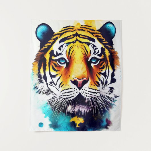 Tiger Wild Nature Animal Color Malerei Wandteppich (Vorderseite)