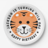 Tiger Wild One Jungle Safari Kindergeburtstag Pappteller (Vorderseite)
