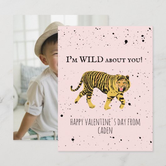 Tiger Wild über Sie Valentine Klassenzimmer Foto Postkarte (Vorne/Hinten)