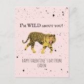 Tiger Wild über Sie Valentine Klassenzimmer Foto Postkarte (Vorderseite)