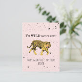 Tiger Wild über Sie Valentine Klassenzimmer Foto Postkarte (Stehend Vorderseite)