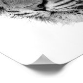 Tiger Wilddschungel Foto schwarz-weiß Poster (Ecke)