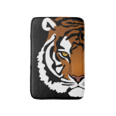 Tiger, wilde Katze auf schwarz Badematte (Vorderseite Vertikal)