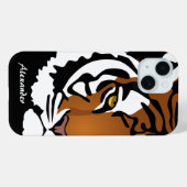 Tiger, wilde Katze auf schwarz Case-Mate iPhone Hülle (Rückseite (Horizontal))