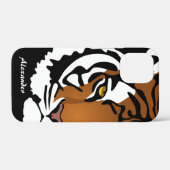Tiger, wilde Katze auf schwarz Case-Mate iPhone Hülle (Rückseite (Horizontal))