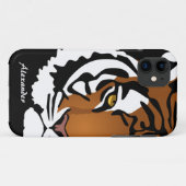 Tiger, wilde Katze auf schwarz Case-Mate iPhone Hülle (Rückseite (Horizontal))