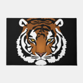 Tiger, wilde Katze auf schwarz Fußmatte (Vorderseite)