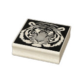 Tiger, wilde Katze auf schwarz Gummistempel (Stempel)