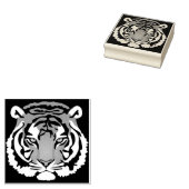 Tiger, wilde Katze auf schwarz Gummistempel (Stempel)