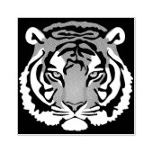 Tiger, wilde Katze auf schwarz Gummistempel (Prägung)