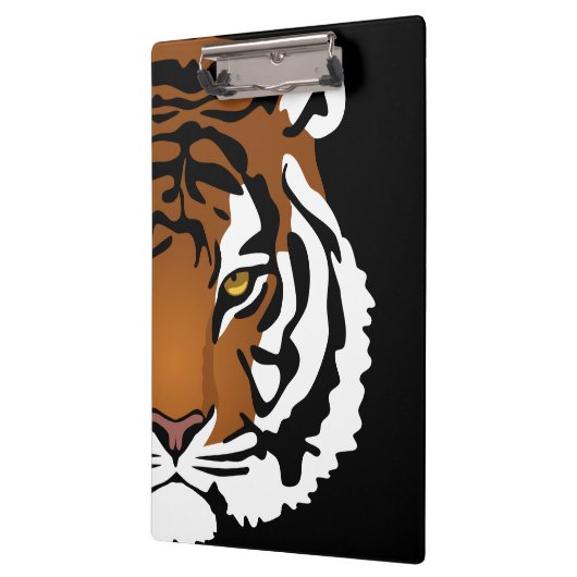 Tiger, wilde Katze auf schwarz Klemmbrett (Links)