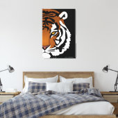 Tiger, wilde Katze auf schwarz Leinwanddruck (Insitu (Schlafzimmer))