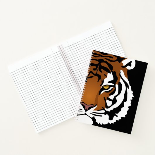 Tiger, wilde Katze auf schwarz Notizblock (Innenseite)