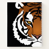 Tiger, wilde Katze auf schwarz Notizblock (Rückseite)