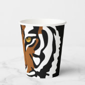 Tiger, wilde Katze auf schwarz Pappbecher (Rückseite)