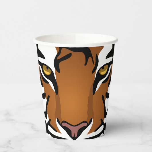 Tiger, wilde Katze auf schwarz Pappbecher (Links)