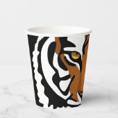 Tiger, wilde Katze auf schwarz Pappbecher (Vorderseite)